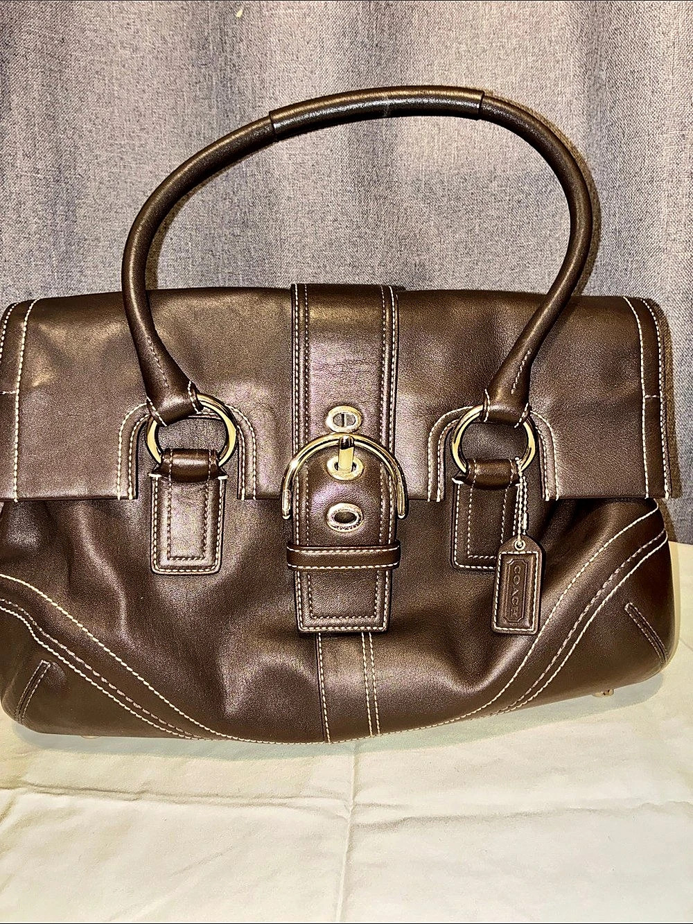 Coach Madison Leather Satchel in Brown